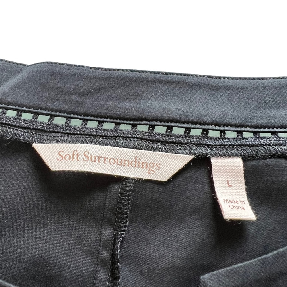 Soft Surroundings Black Split Neck Eyelet Blouse … - image 3